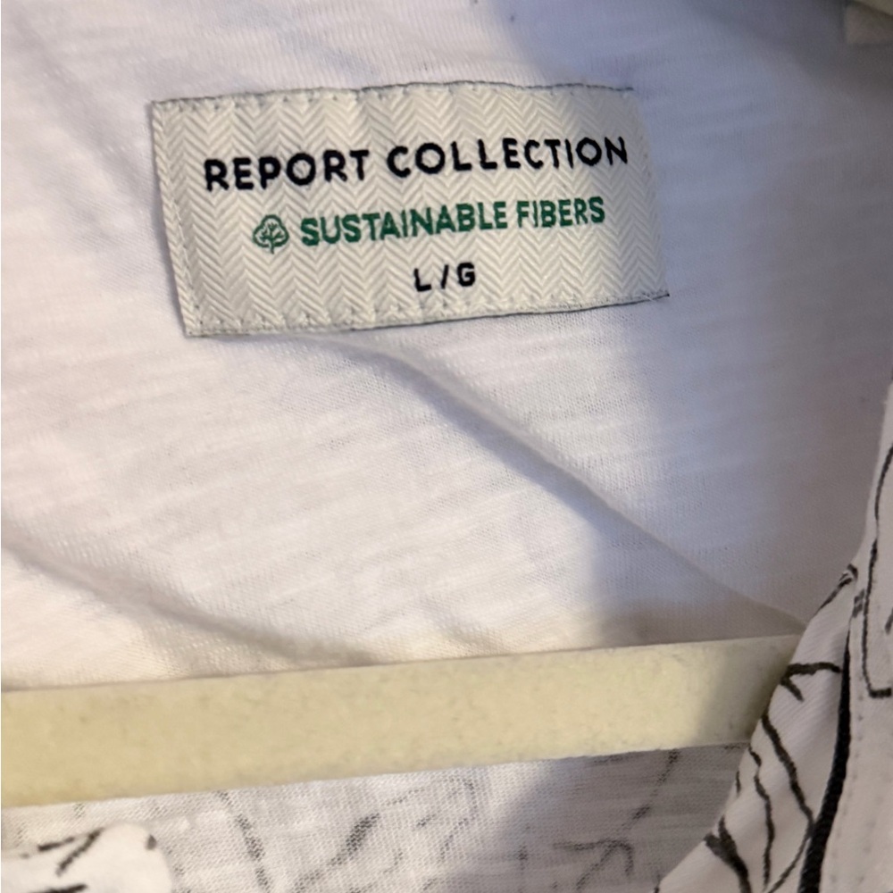 Report Collection White and Black Floral Button Down Shirt - Picture 3 of 7